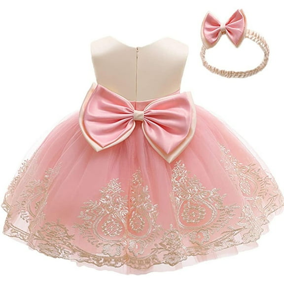 Baby Girl Princess Dress Tutu Dress Cake Smash Birthday Baptism Clothes Set for Photo Shoot with Headband