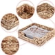 thumbnail image 5 of Cesta de almacenamiento para cajas de pañuelos de jacinto de agua tejidas - Portaservilletas de mimbre natural para escritorio, cocina, baño - 8,7x8,7x2,8 pulgadas, 5 of 8