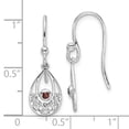 thumbnail image 3 of Auriga Fine Jewelry 925 Sterling Silver Rhodium-plated Garnet Dangle Earrings for Women, 3 of 4