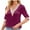 Red, variant on Summer Plus Size Tops for Womens 2025 Fashion V-Neck Solid Lace Satin Mid Sleeved Top