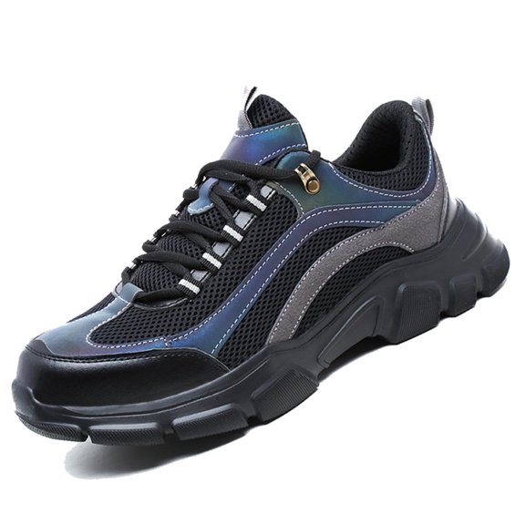 AUXDIQ Safety Trainers Men Women Steel Toe Cap Work Shoes Comfy Construction Industrial Sneakers