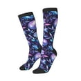 thumbnail image 2 of Fotbe Blue Skull Crystal print Women's Men's Novelty Crew Socks Cotton Socks Knee High Socks for Walking,Running,Nurses,Pregnancy, 2 of 8