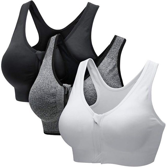 Sujetador deportivo de mujer con sujeción fuerte, sujetador activo, bustier de entrenamiento de alta tensión para yoga y fitness, con cremallera