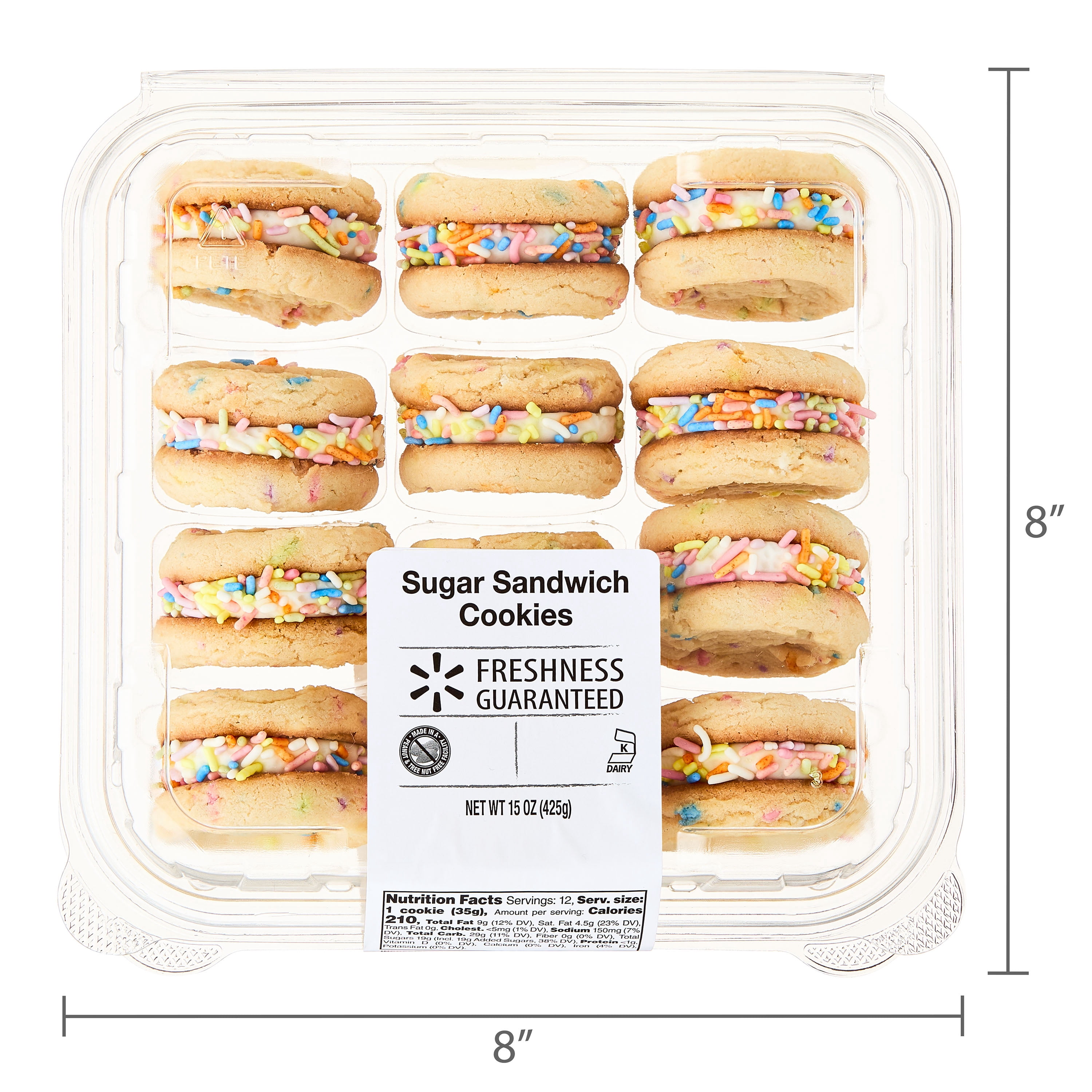 Freshness Guaranteed Sugar Sandwich Cookie with Butter Cream Icing, Shelf Stable, 12 Count