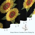thumbnail image 6 of Sunflower and Leaf Black Pattern Modern Waterproof Shower Curtain Set with 12 Hooks, Washable Decorative Bathroom Shower Curtain, 6 of 6