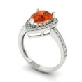 thumbnail image 2 of Halo Engagement Ring for Women - 2.36ct Simulated Red Diamond in 14K White Gold Promise Ring, 2 of 6