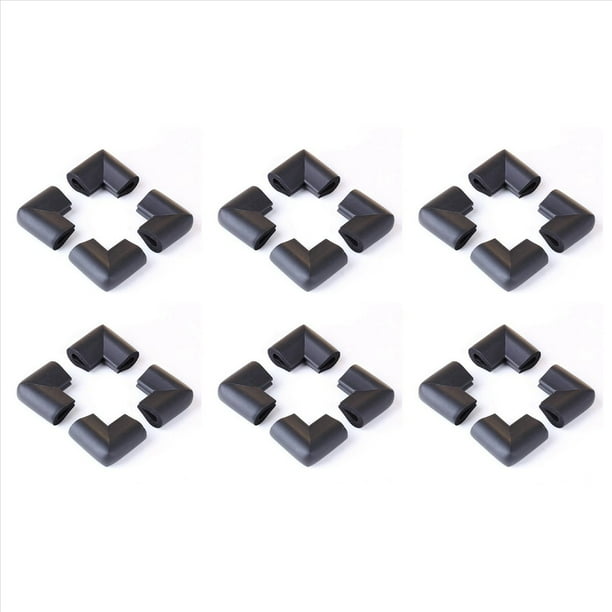 24Pcs Esquina De Parachoques Protectores Para Borde Table Seguridad De Bebes Negro