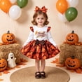 thumbnail image 2 of Wonitaaizi Baby Girl Thanksgiving Outfit Long Sleeve Letter Print Romper Mini Skirt Headband 3Pcs Clothes Set (4-5 Years,White), 2 of 7