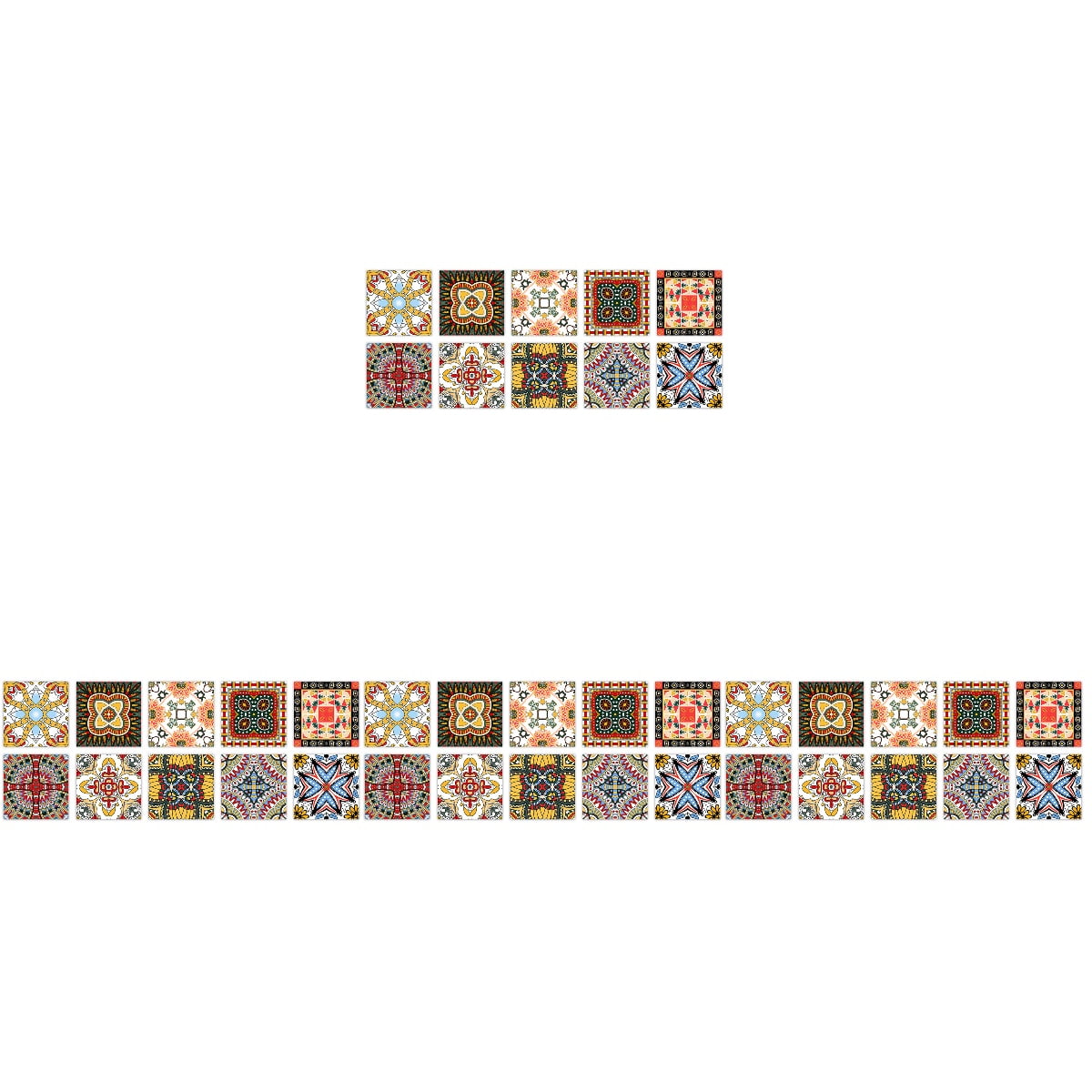 TINKSKY 40 Pcs Wall Tile Stickers Peel and Stick Kitchen Backsplash