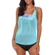 thumbnail image 1 of Tankini de dos piezas con estampado de rayas y espalda en T para mujer Fokelyi WRMH-1209-1, 1 of 7