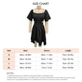 thumbnail image 3 of Vestido de mujer Mangas cortas acampanadas Dobladillo con volantes Cintura cruzada Ahueca hacia fuera la espalda Vestido de verano fruncido Negro L, 3 of 3