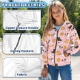 thumbnail image 6 of chaqlin Cartoon Cat Hoodies for Girls 14-16 Trendy Zip Up Hooded Sweatshirt Cute Long Sleeve Hooded Jacket Kids Sweater Top with Pocket, 6 of 7