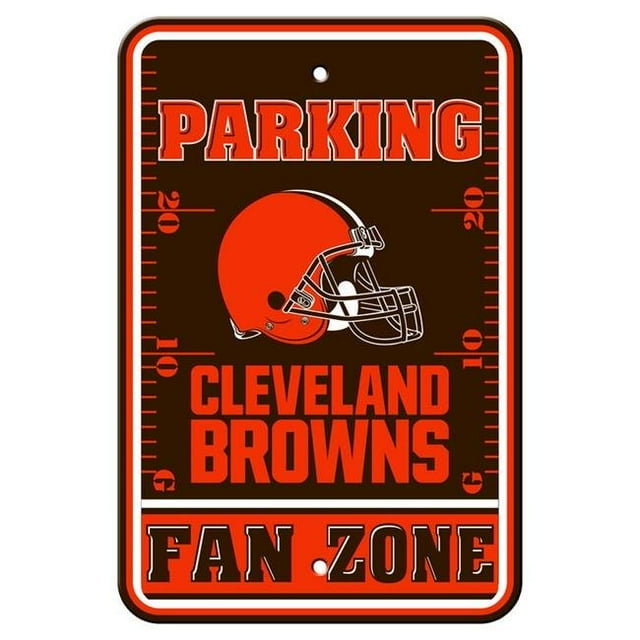 12 x 18 in. Cleveland Browns Plastic Fan Zone Parking Style Sign