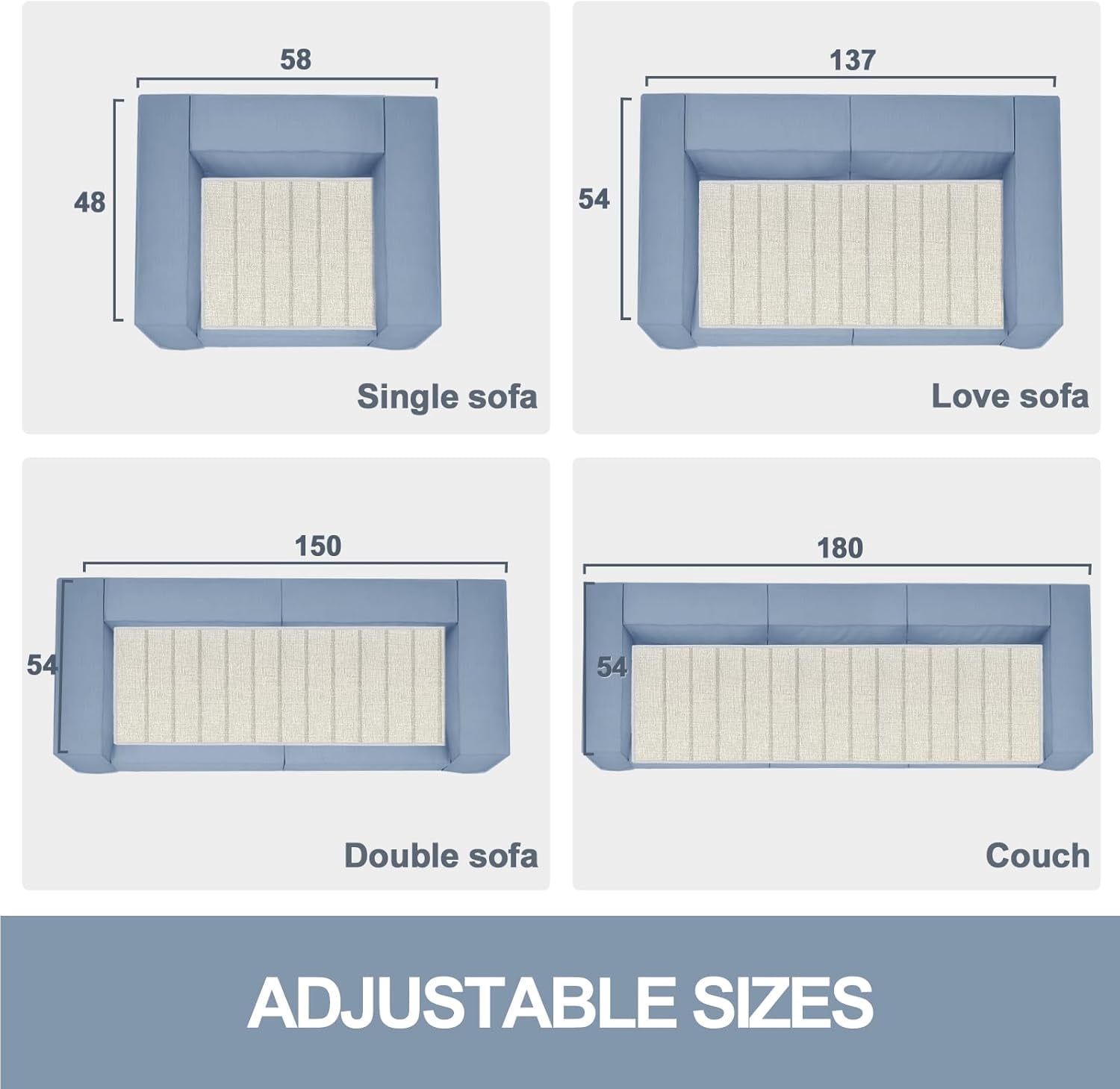 Heavy Duty Couch Cushion Support Board to Fix Sagging Sofas, 20 x 67 Sofa, Thick Plywood Boards Add Strong Seat Supports, Replacement Stuffing Under Couches, Extend Life