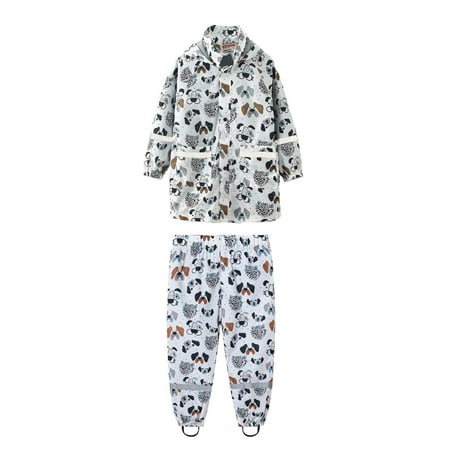 

Baby Boy Clothes Sets Children Outdoor Raincoat Rain Pants Suit Cartoon Dog Butterfly Love Dinosaur Print Hoodie Tops Pants 2PCS Outfits Clothes Set Boys Graphic Tees White 4-5 Years