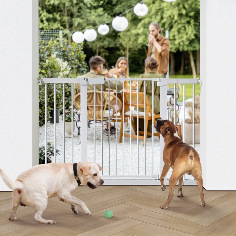 DOMIPET 29.5-51.6'' Extra Wide Pet Gate, 30''H Safety Doorway Gates Pressure Mounted,White