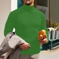 thumbnail image 5 of Miluxas Mens Knitted Turtleneck Sweater Long Sleeve Turtle Neck Ribbed Pullover Sweater thermal Casual High Neck Tops Green 10(XL), 5 of 8