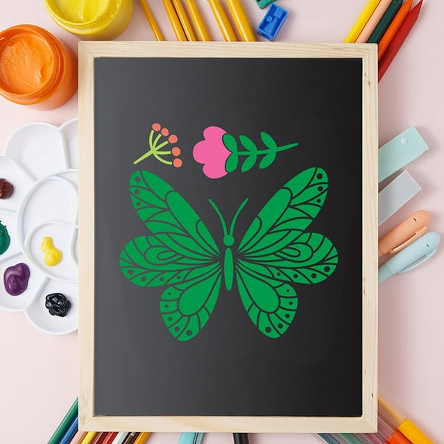 HUASHENG Butterfly Painting Template For Card Making Symmetry Hollow Butterflybutterfly Painting Template Embossing Template For Scrapbooking DIY Craft