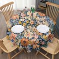 thumbnail image 3 of Pioneer Flower Floral Print Pattern Round Tablecloth 60"x60",Wrinkle Wipeable Table Cloth for Kitchen Dining Room Picnic Patio Party, 3 of 6