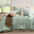 thumbnail image 2 of Juego de edredón Bedsure Oversize Queen, 7 piezas, color verde salvia, 2 of 8