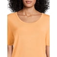 thumbnail image 5 of Time and Tru Women's Washed Scoop Neck T-Shirt, 2-Pack, Sizes XS-XXXL, 5 of 5