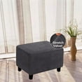 thumbnail image 1 of Stretch Footstool Slip covers Rectangle Footrest Protector Storage Ottoman, 1 of 10