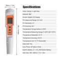 thumbnail image 2 of LCD Digital Water PH Tester Temperature Meter with ATC Portable Water Quality Monitor Acidity Alkalinity Analyzer for Water, 2 of 5
