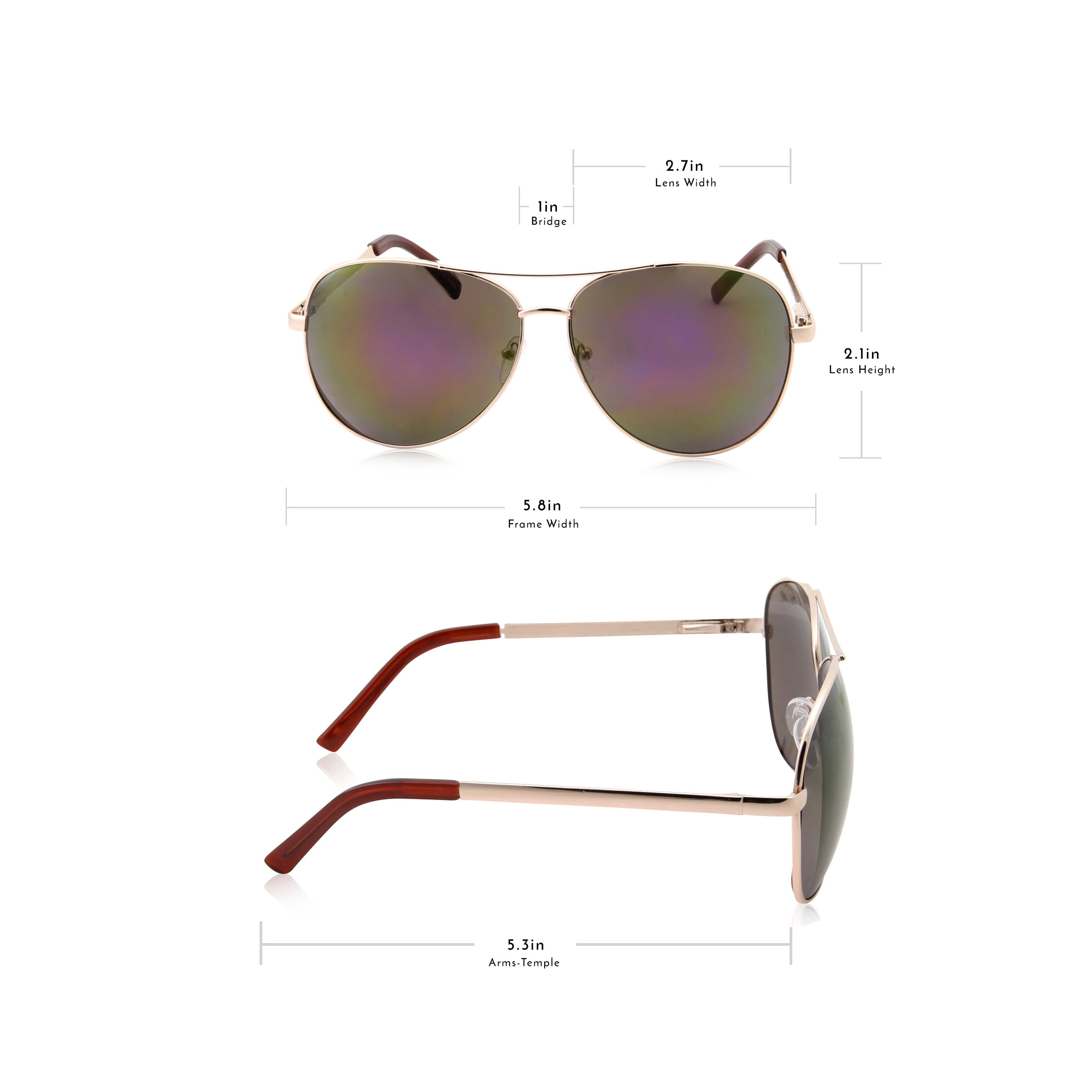 grinderPUNCH Trendy Oversized Classic Metal Frame Aviator Sunglasses