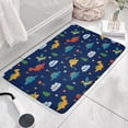 thumbnail image 3 of Dark Blue Dinosaurs ROAR Pattern Flannel Non Slip Door Rugs,Washable Door Mats Indoor,Decorative Door Mats,Dirt-Resistant and Absorbent Doormat for Entrance,Bedroom,Kitchen,Bathroom,23.5x16in(60x40cm), 3 of 5