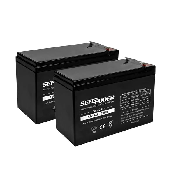 Batería SEFEPODER SP-1290 12V 9Ah SLA 2 Paquetes Terminales F2
