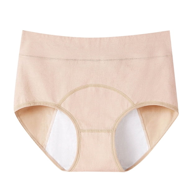 Gibobby Ropa Interior dama Bañador fisiológico menstrual para mujer, a fugas, ropa interior menstrual 4 capas, ropa interior malla flujo, ropa interior rápida absorción agua (Beige,3XL)