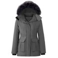 thumbnail image 1 of Women's Solid Color Winter Down Jacket with Detachable Hood, 1 of 9