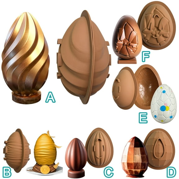 Walbest Easter Egg Shaped DIY Chocolate Silicone Mold, 7.1" 3D Egg Shape Mold Baking Tool for Chocolate,Cake,Mousse,Soap,etc, Easy to Demold