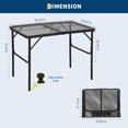 thumbnail image 2 of Riedhoff Folding Camping Table 35 x 24", with Adjustable Height 16" to 25", Black, 2 of 7