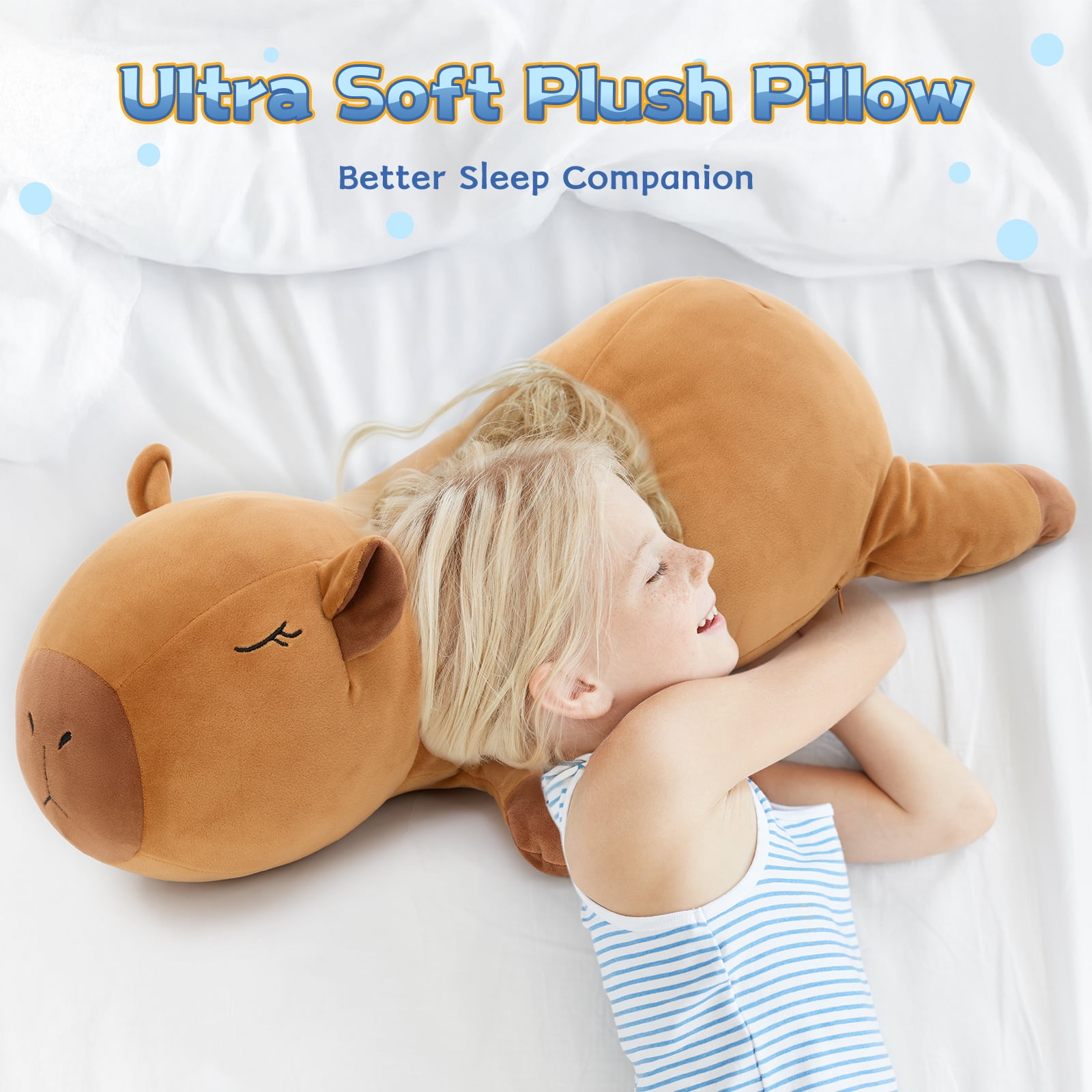 MorisMos 27.6" Weighted Capybara Stuffed Animal 2.65 Lb Giant Capybara Plush Pillow Toy