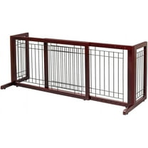 XgoodX Free Standing Pet Gates for Dogs Indoor Dog Fence, Solid Wooden Dog Gates for The House,Doorways and Stairs, Doggie Gates for Indoors Adjustable from 40" to 71" Wide