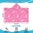 thumbnail image 2 of Pink Butterfly Pattern Hooded Bath Towel，50"x30" for Ages 3 To 12 Kids, Quick Dry Lightweight Soft Microfiber Hood Beach Towel Cover Up for Kids, 2 of 7