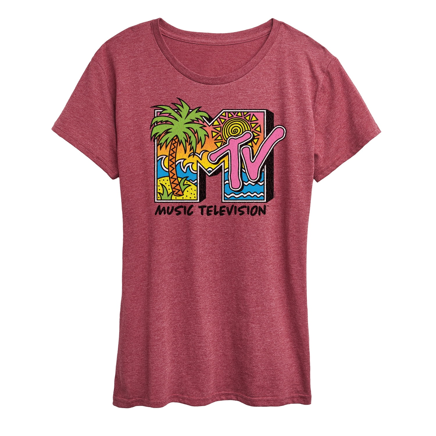 MTV - Logo 80S Beach - Women's Short Sleeve Graphic T-Shirt