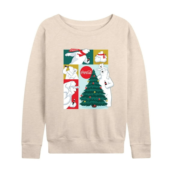 Coca-Cola - Christmas Tree Polar Bears - Women's Lightweight French Terry Long Sleeve Shirt