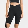 thumbnail image 6 of HNMKIU Women's Cropped High Waist Stretchy Lift Fitness Pants with Side Pockets Five Quarter Length Yoga Pants with Pockets 03_Black,L, 6 of 7
