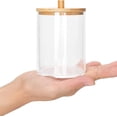 thumbnail image 3 of 4 Pack Qtip Holder Dispenser, Clear Plastic Apothecary Jar Containers, Bathroom Accessories Set, Apothecary Jars with Lids for Cotton Ball, Swab, Pads, Floss, Hair Clips, 3 of 7