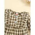 thumbnail image 4 of Bagilaanoe Newborn Baby Girl Rompers Plaid Long Sleeve Bodysuits 3M 6M 9M 12M 18M Infant Ruffled One Piece Jumpsuit, 4 of 8