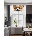 thumbnail image 3 of Funny Puppy Swag Valances for Windows, Small Curtains Drapes, Modern Simple Cute Dog Animal Portrait Kitchen Window Curtains Over Sink Rod Pocket Window Treatment Valance for Bedroom/Bathroom 56"x36", 3 of 5