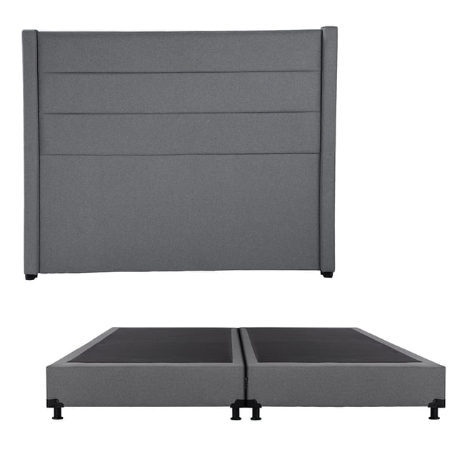 Box Base Cama King Size + Cabecera Lugo Gris