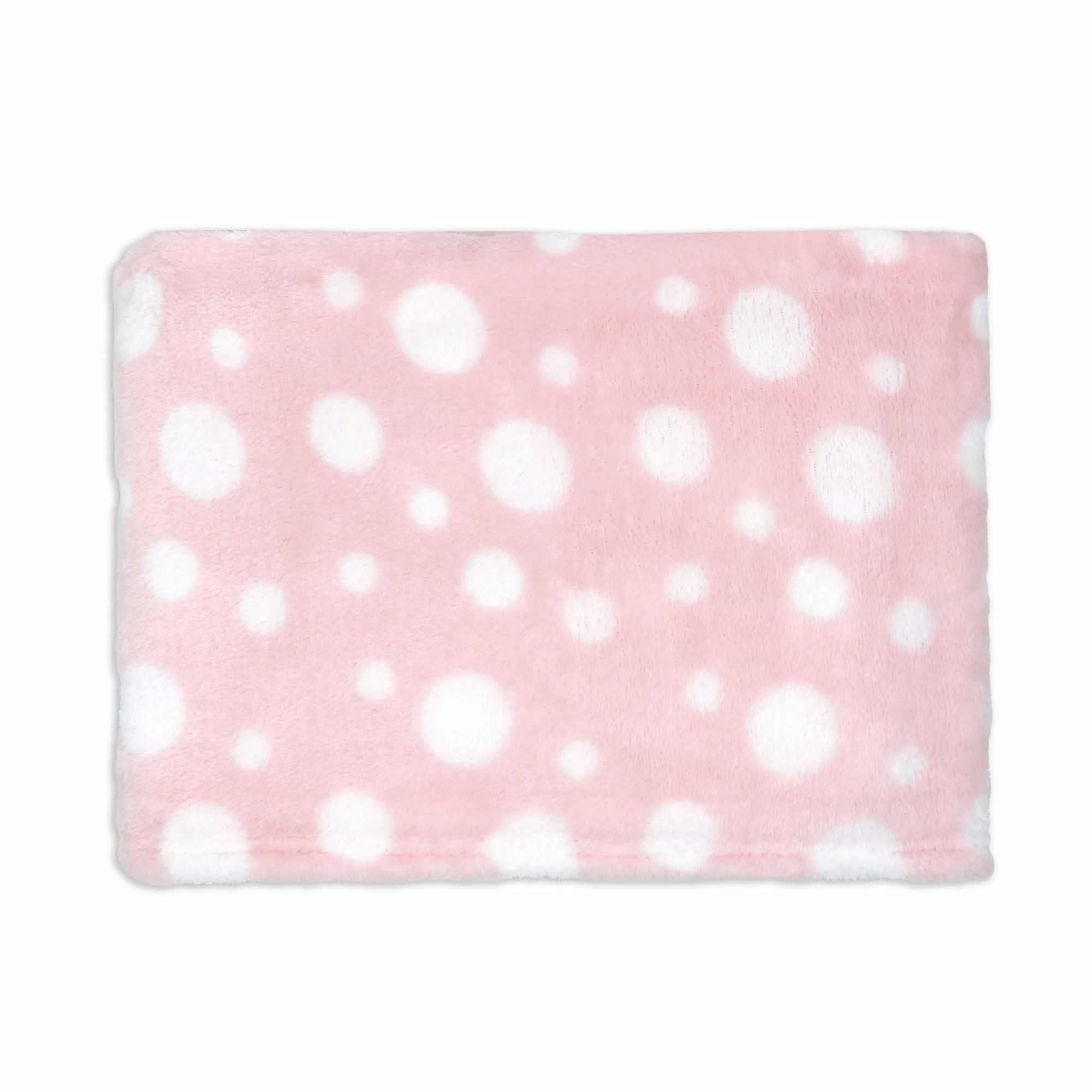 Jesse Lulu Pink Dotted Plush Blanket