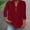 Wine, variant on All-Match Daily Cotton Linen Blend Henley Blouse, Half Button Notch V Neck Three Quarter Roll Sleeve Loose Fit Vacation Top Wine XXXL