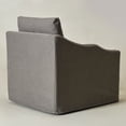thumbnail image 5 of Slate Gray Slipcovered Swivel Barrel Accent Chair with Removable Cushions, Modern Upholstered Armchair, 5 of 18