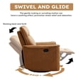 thumbnail image 5 of Bonzy Home PU Leather Swivel Rocker Recliner, 360 Degree Swivel Rocking Chair with Soft Backrest for Living Room, Bedroom and Office,Brown, 5 of 10