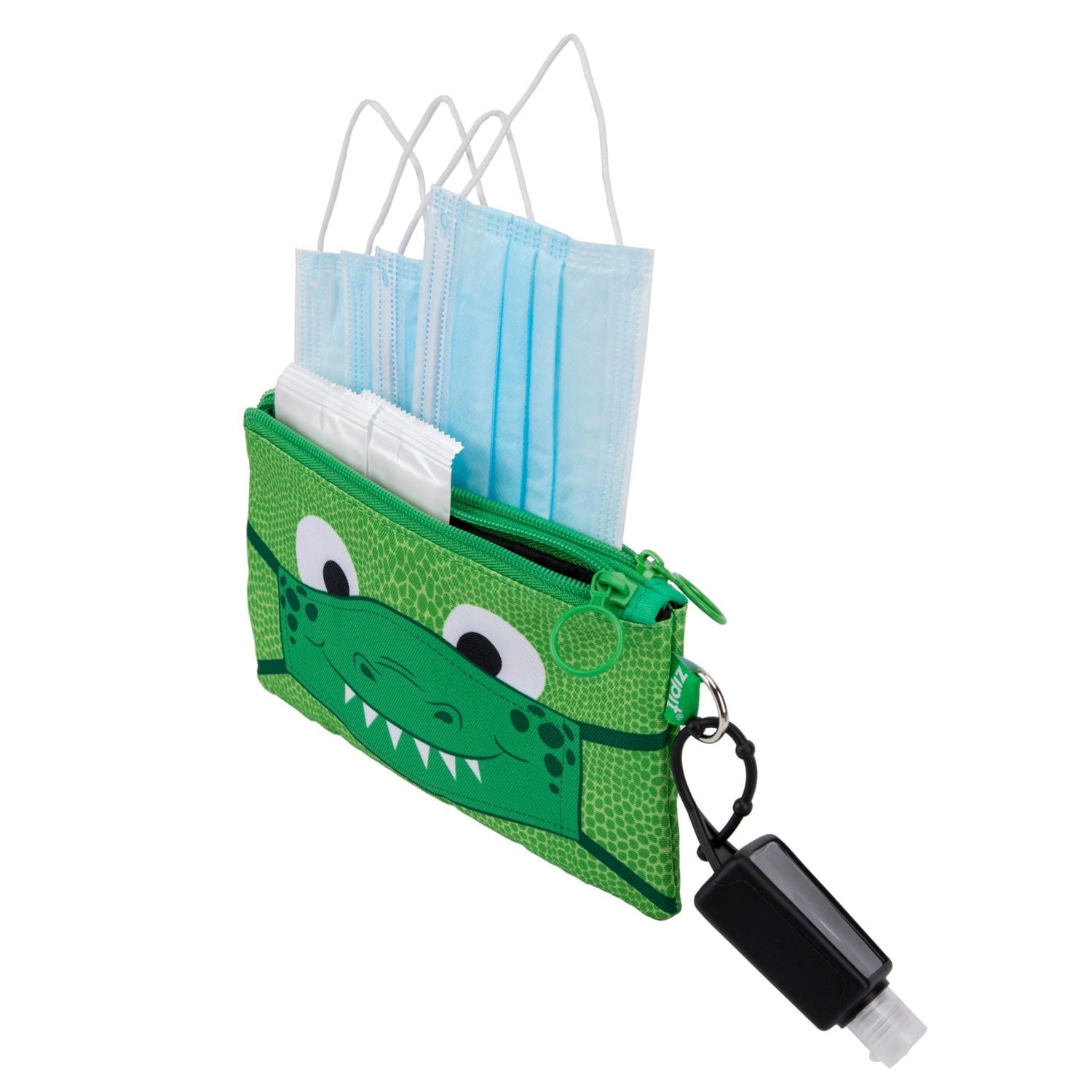 KIT DU ZIPIT Face-It, pochette avec matériau antibactérien + masque facial assorti (Vert) Ensemble Pochette et Masque