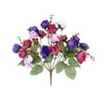 thumbnail image 2 of Yirtree 1 Bouquet 21 Heads Artificial Silk Fake Flowers Leaf Rose Wedding Floral Decor Bouquet, 2 of 8
